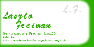 laszlo freiman business card